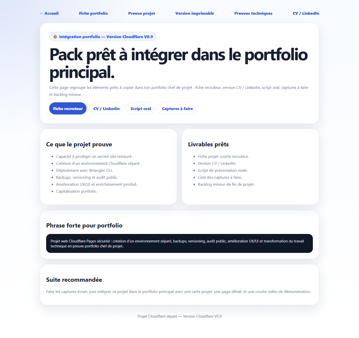 Capture integration portfolio
